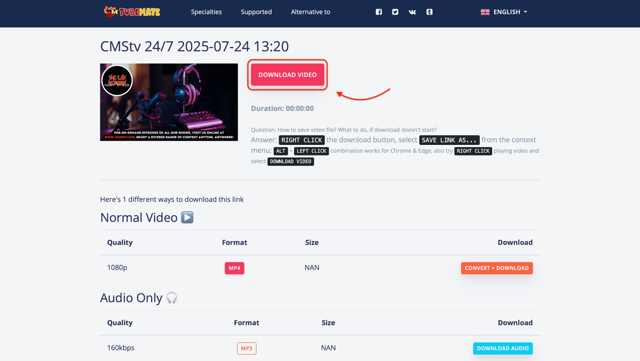 download the odysee video