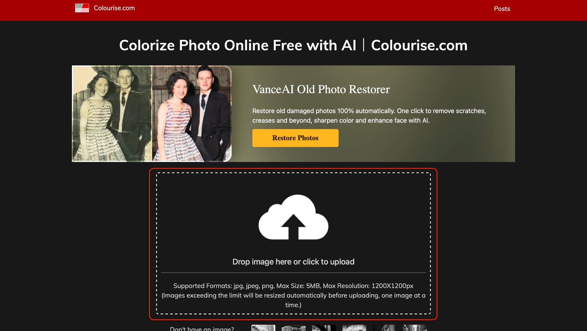 drop or upload the image