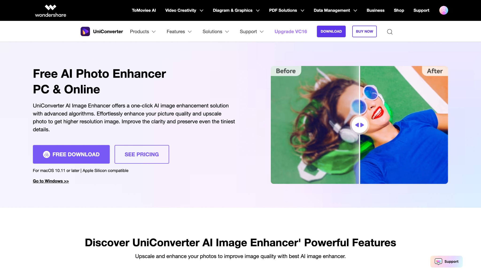 wondershare uniconverter homepage