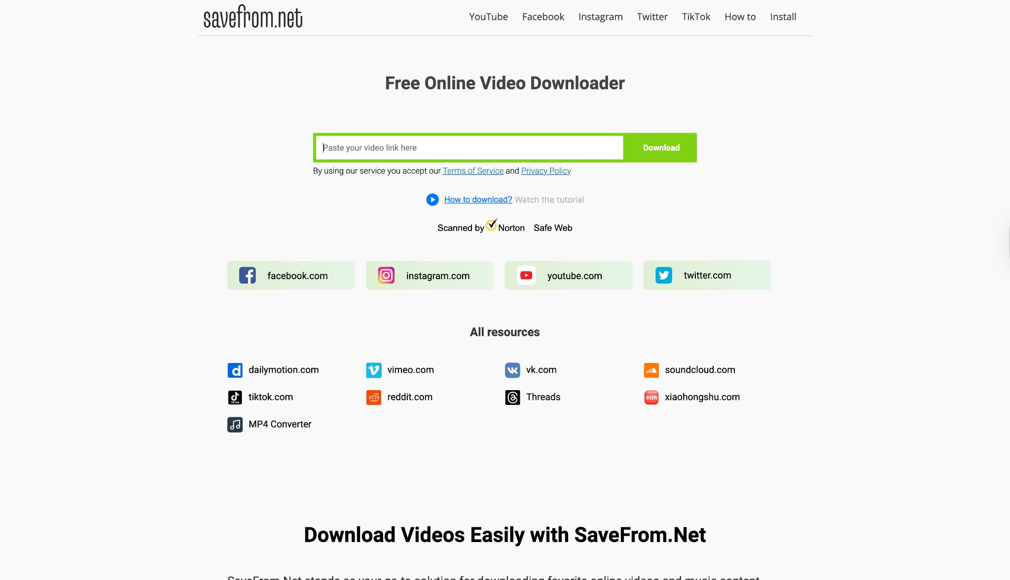 savefrom.net interface