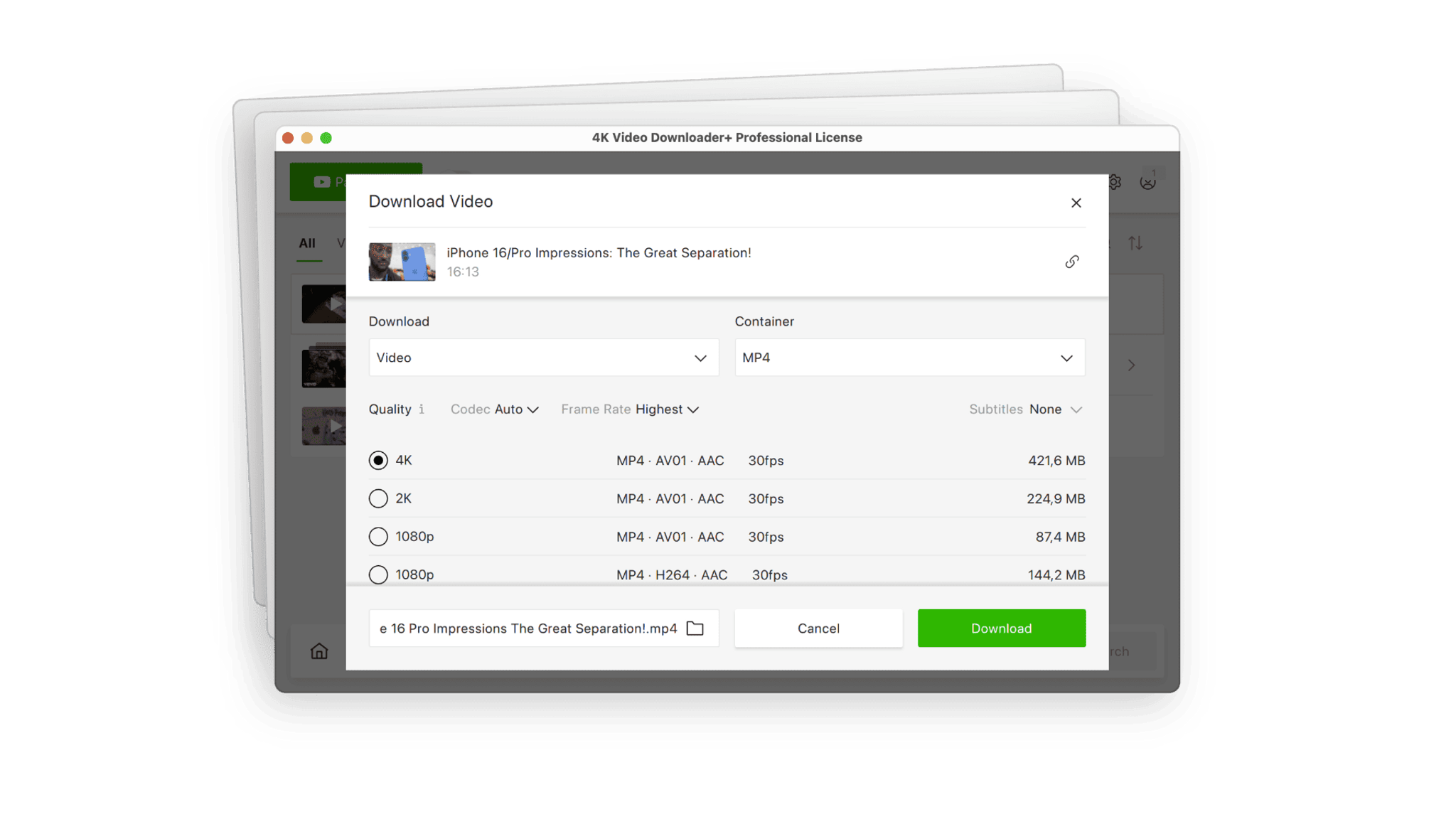 4k video downloader interface