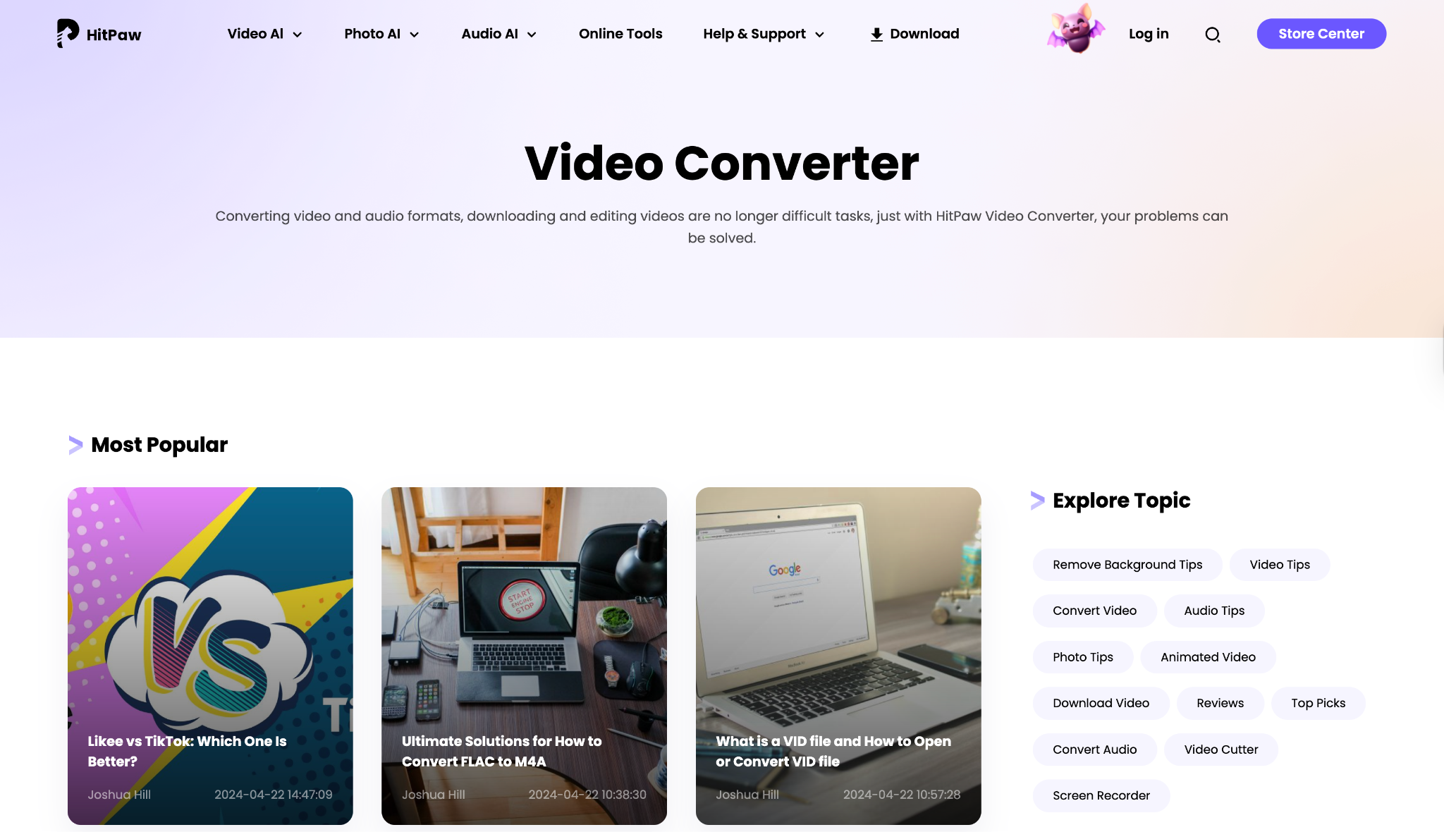 hitpaw video converter interface