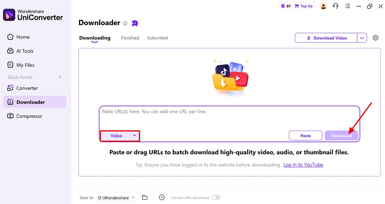 choose download button
