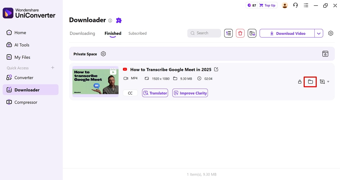 locate the file in device