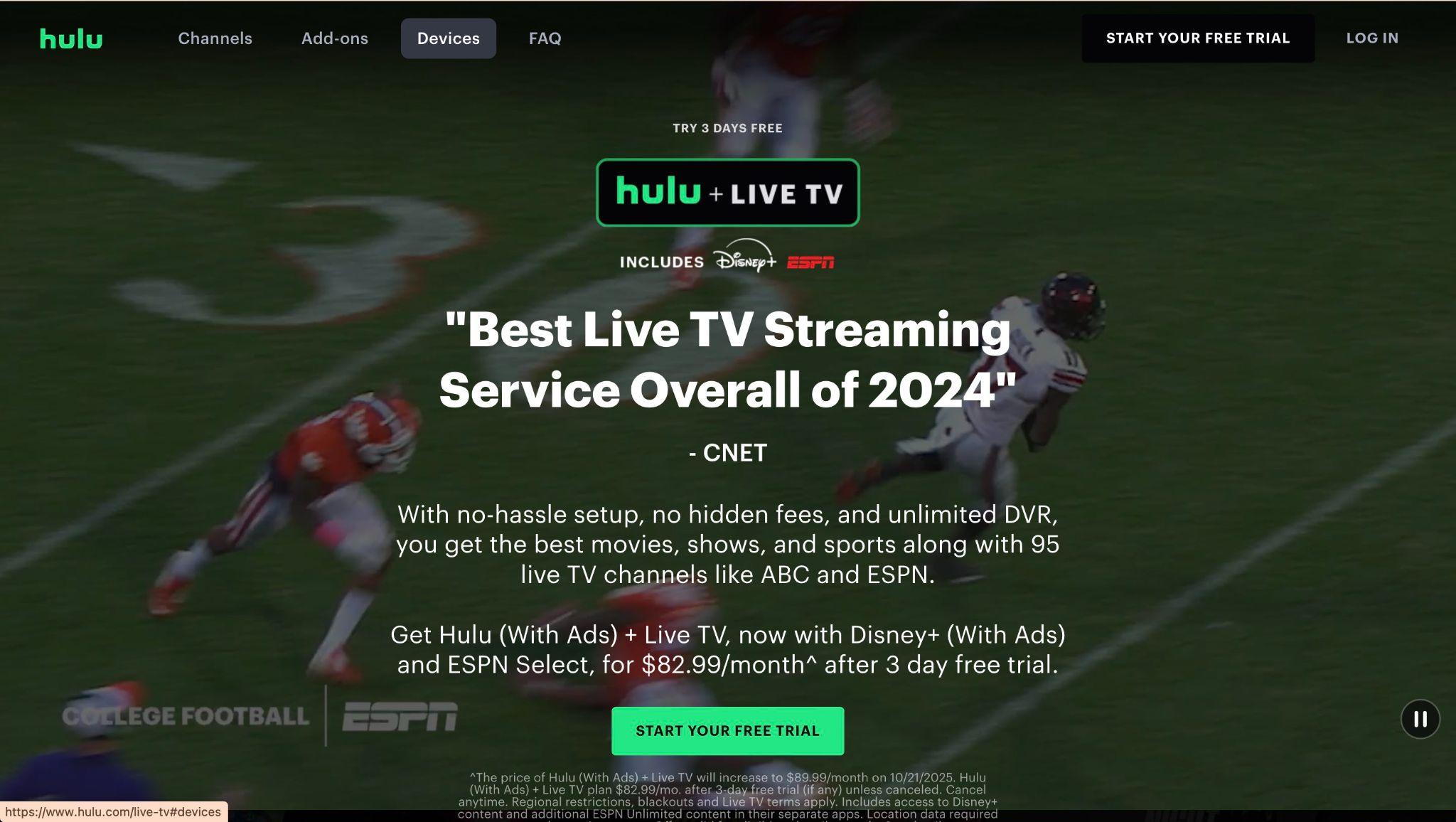 hulu homepage