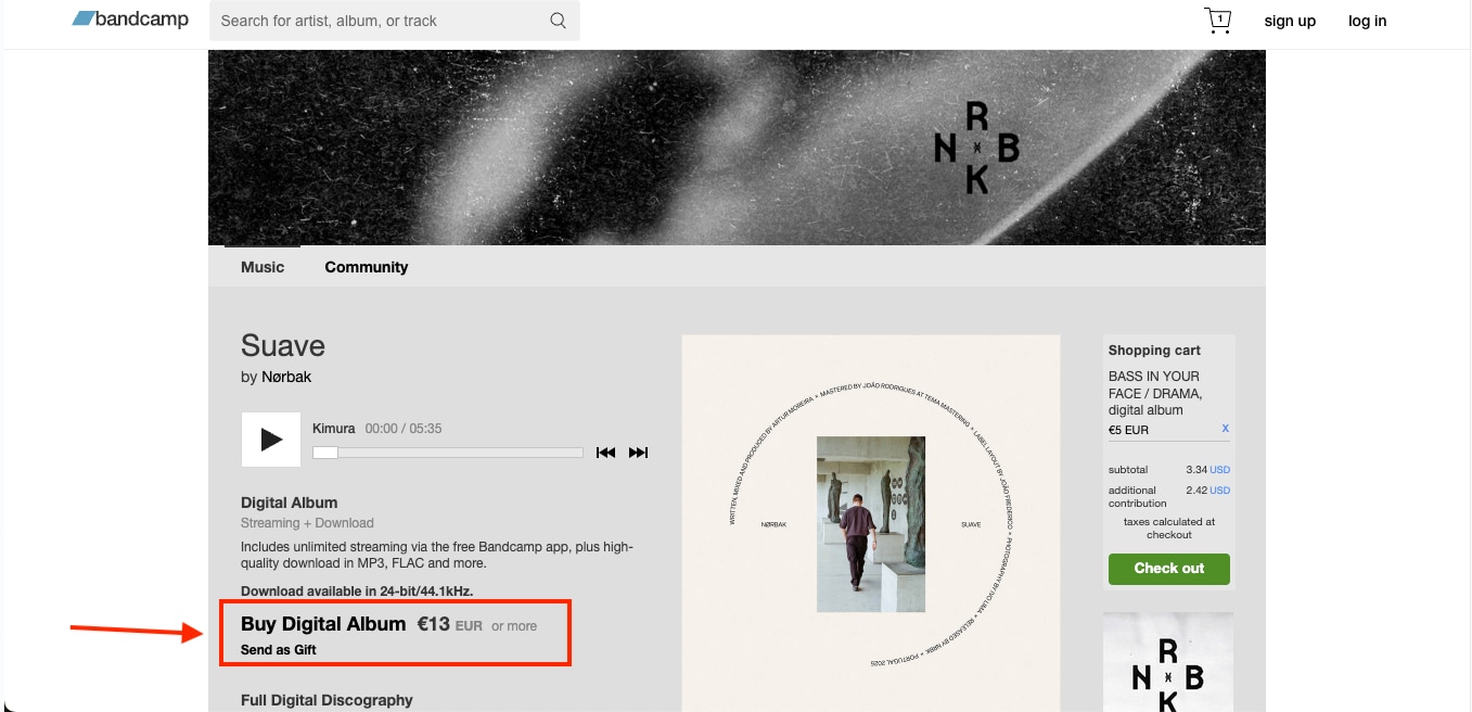 bandcamp buy digital album