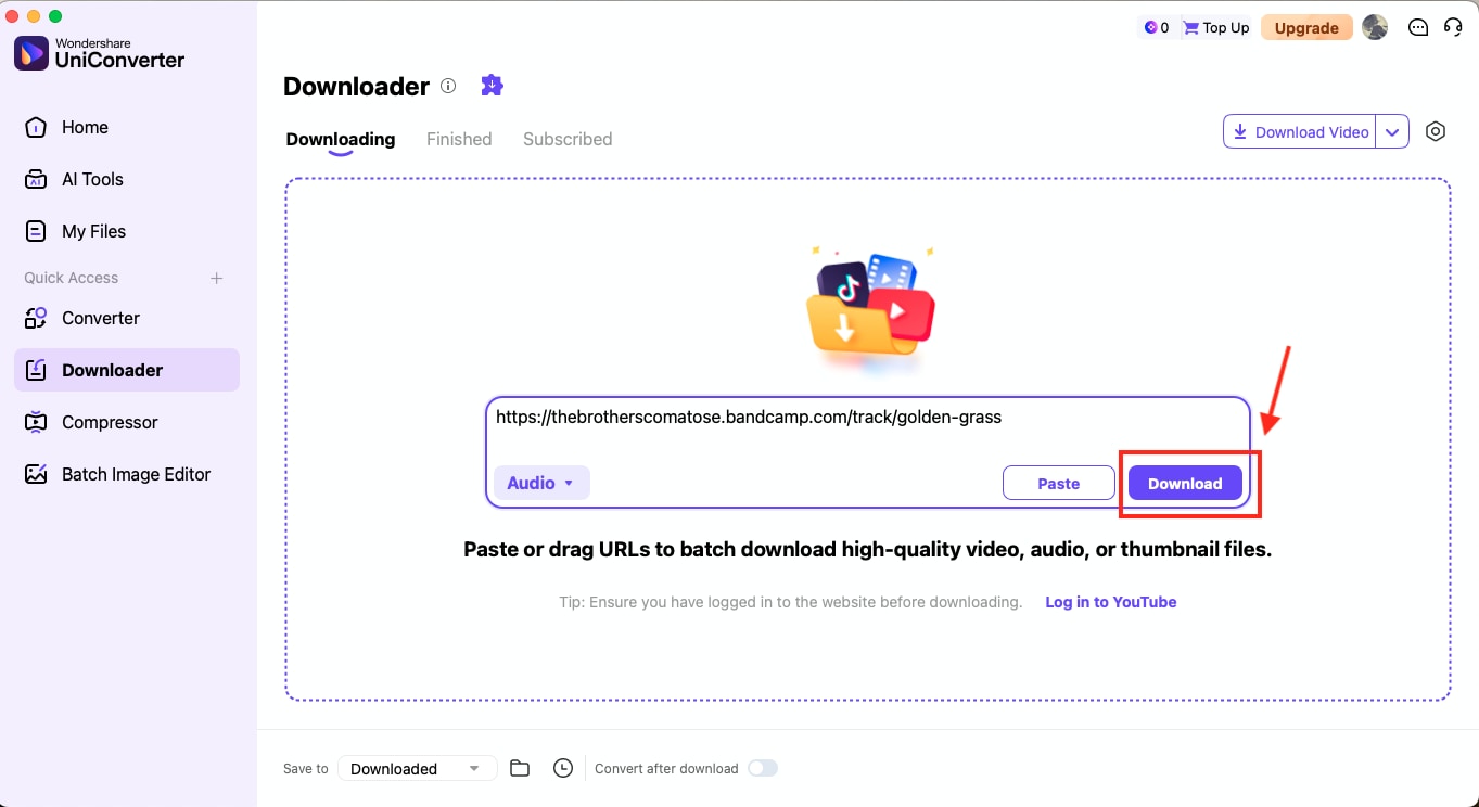 wondershare uniconverter download bandcamp audio 320kbps