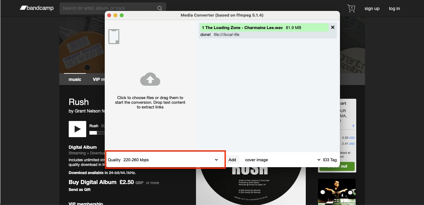 mp3 converter select quality