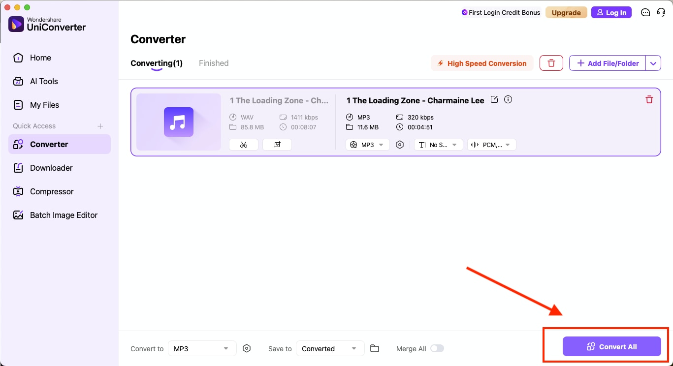 wondershare uniconverter convert all