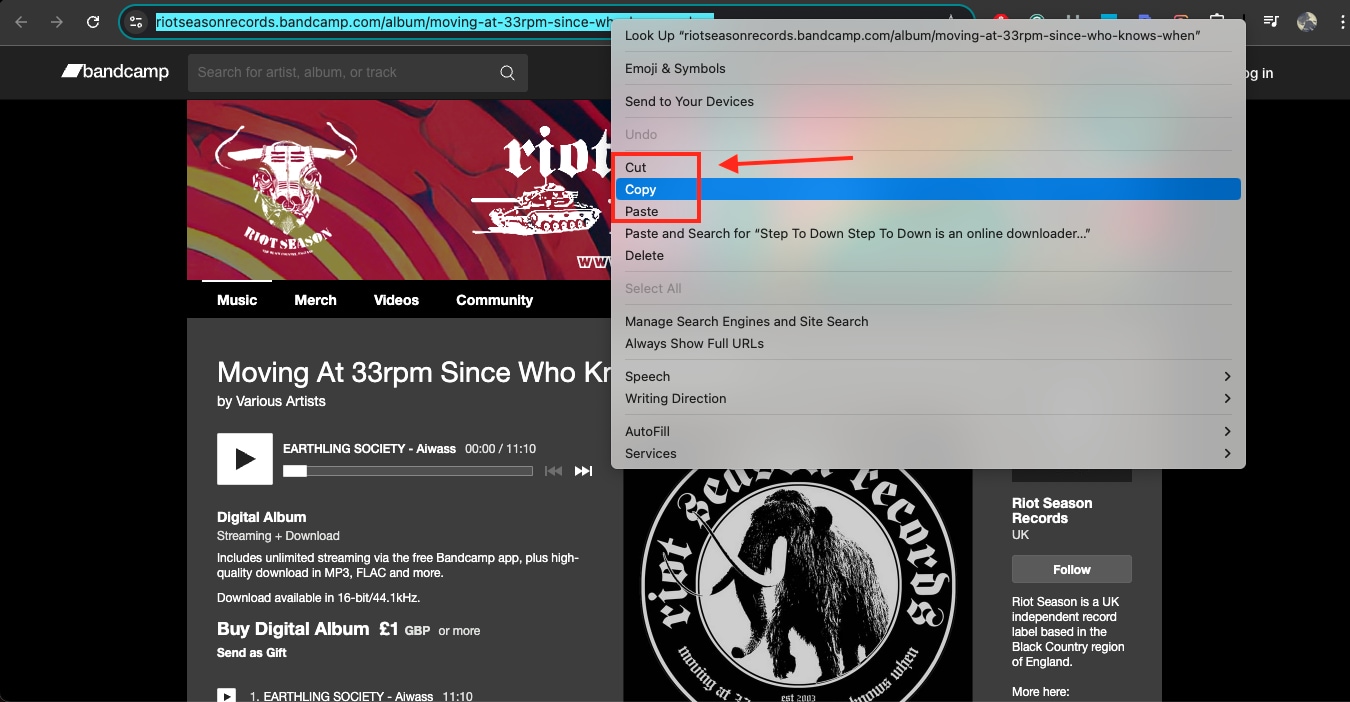 set to down copy bandcamp music link