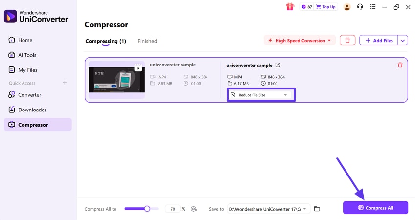 start compression process