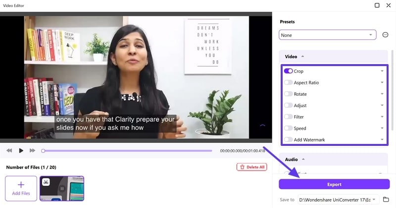 edit blusky hd video uniconverter