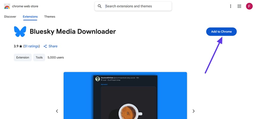 add bluesky hd chrome extension downloader