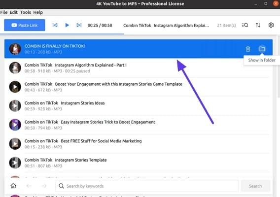 listen to downloaded track