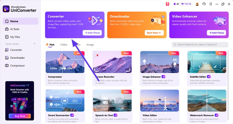 access converter feature of uniconverter