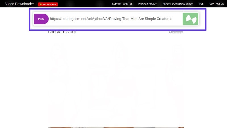 paste link to tool interface