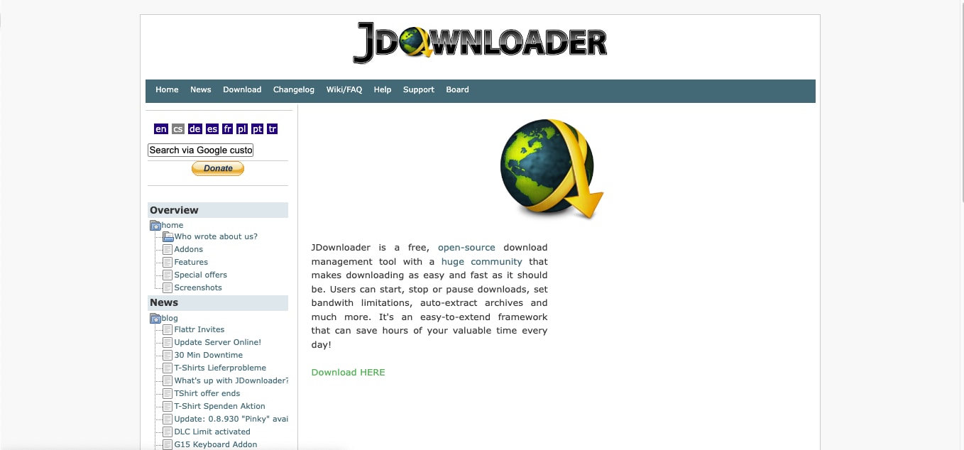 jdownloader homepage