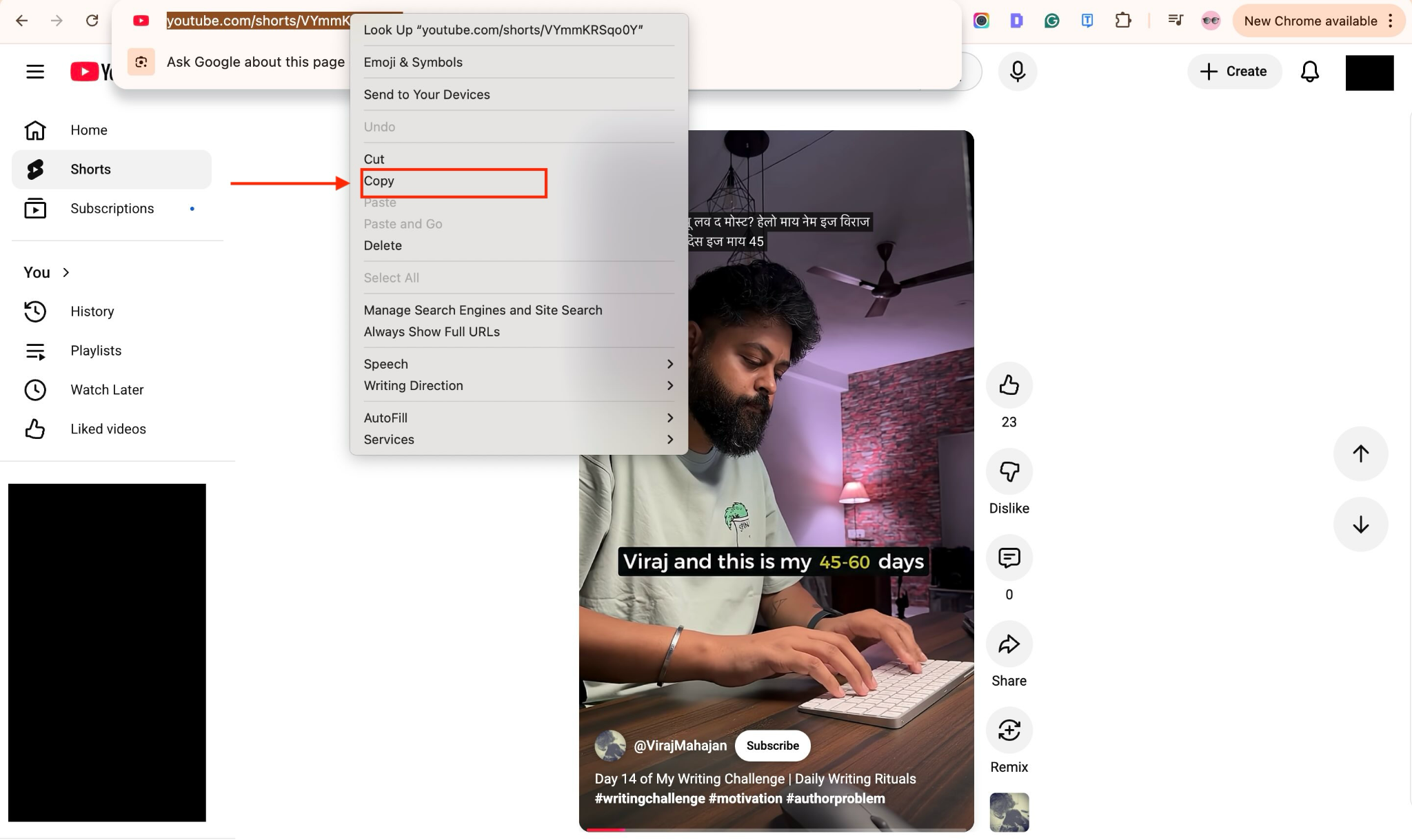 youtube downloader copy shorts link