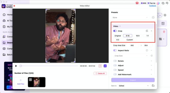 wondershare uniconverter modify convert