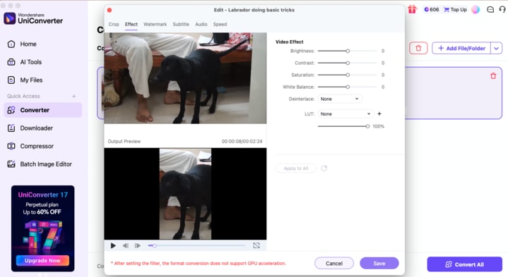 wondershare uniconverter vertical mp4 format