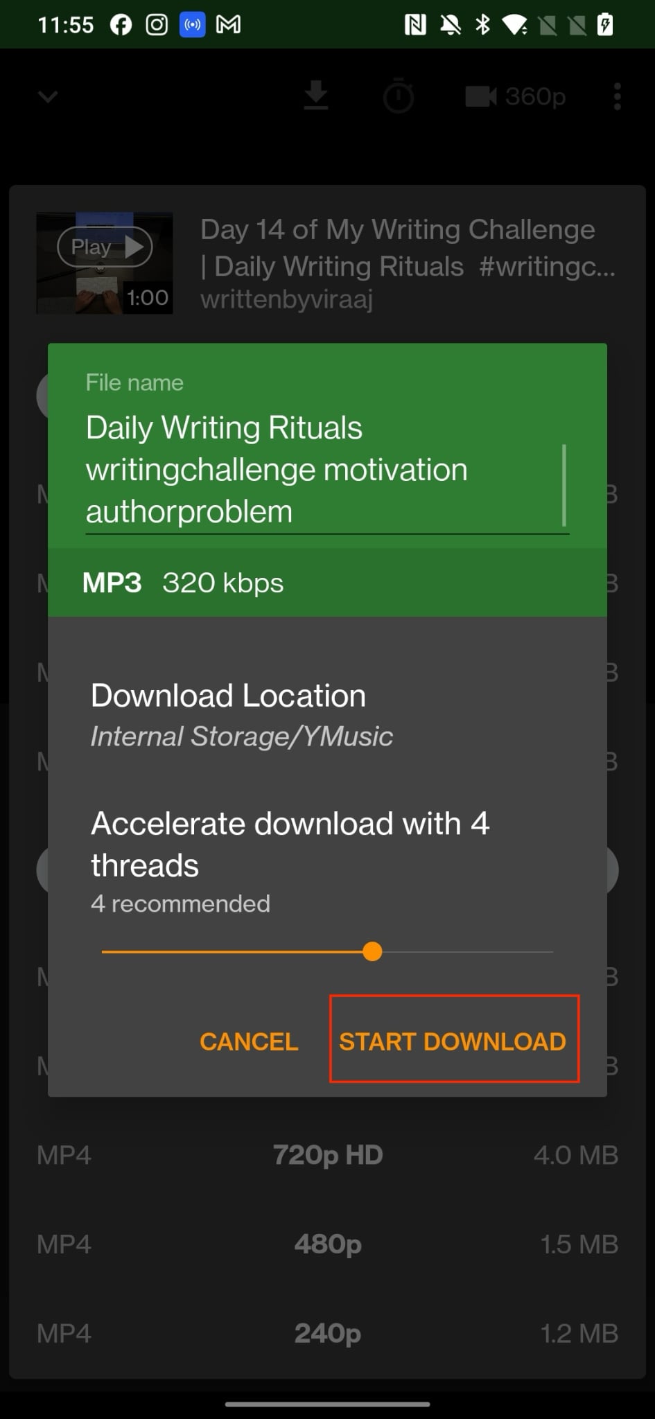 ymusic start download