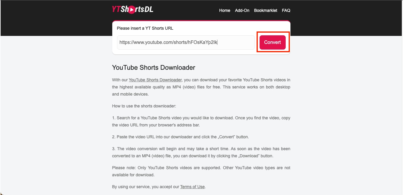 ytshortsdl convert youtube shorts to mp4