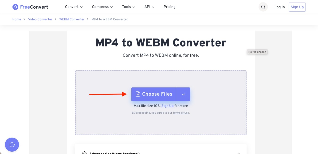 freeconvert choose youtube video file