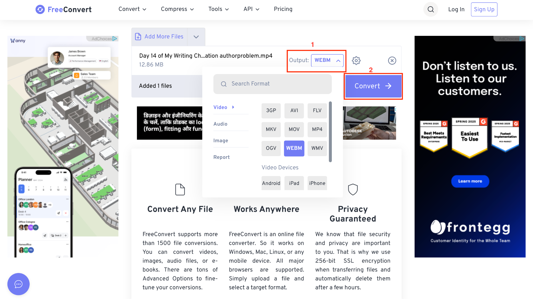freeconvert convert youtube video to webm online