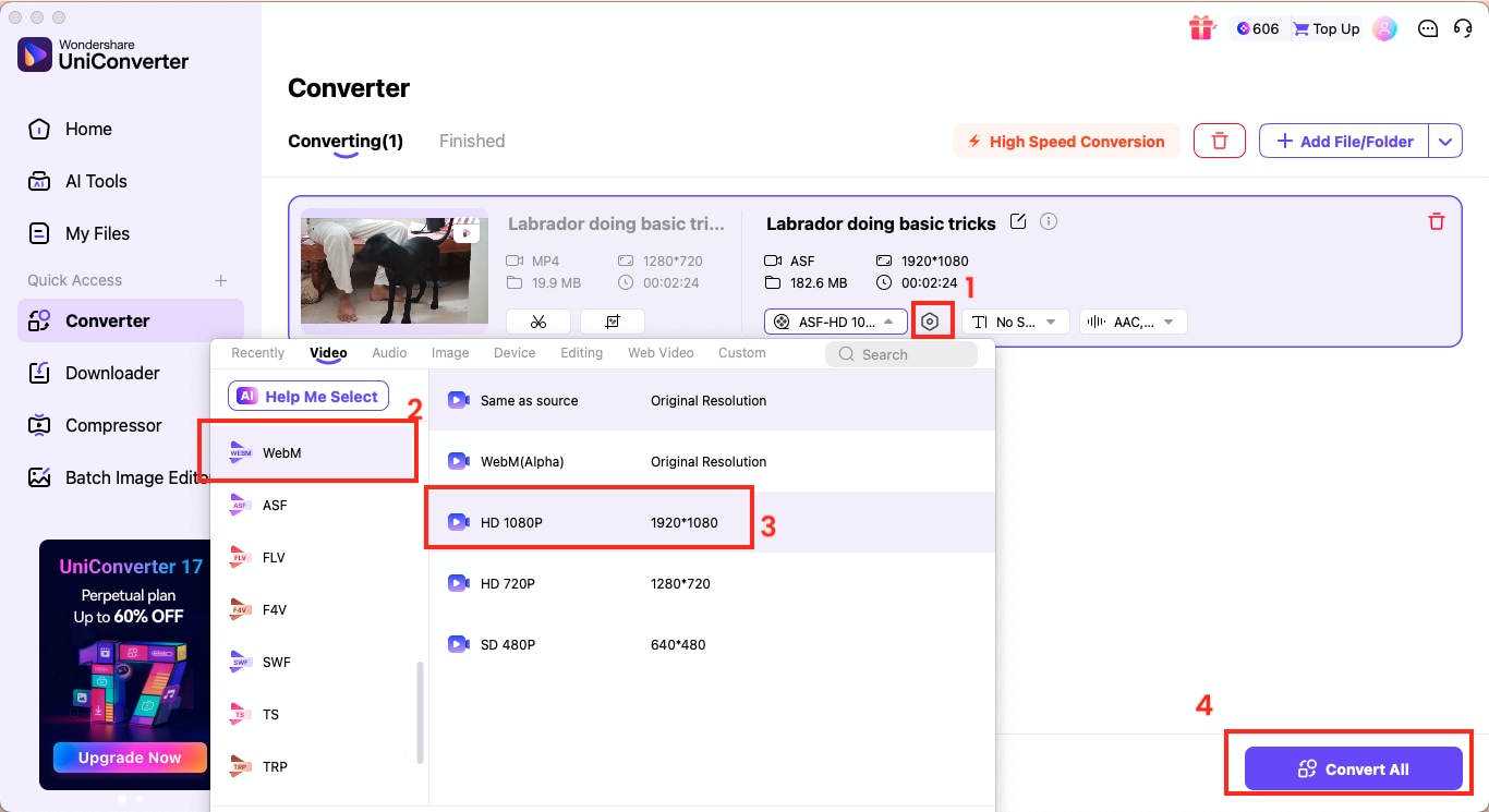 wondershare uniconverter convert all
