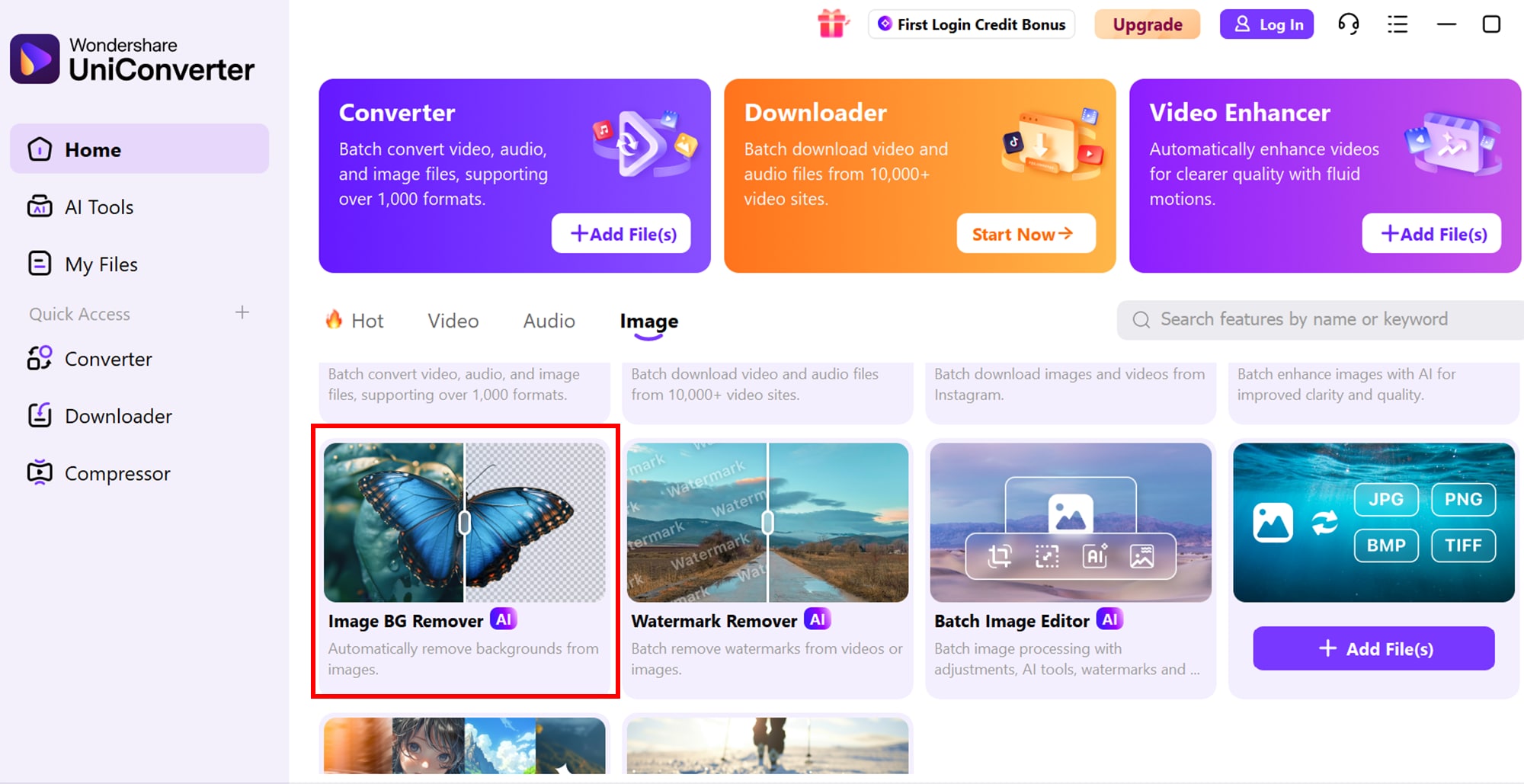 Access Wondershare Uniconverter