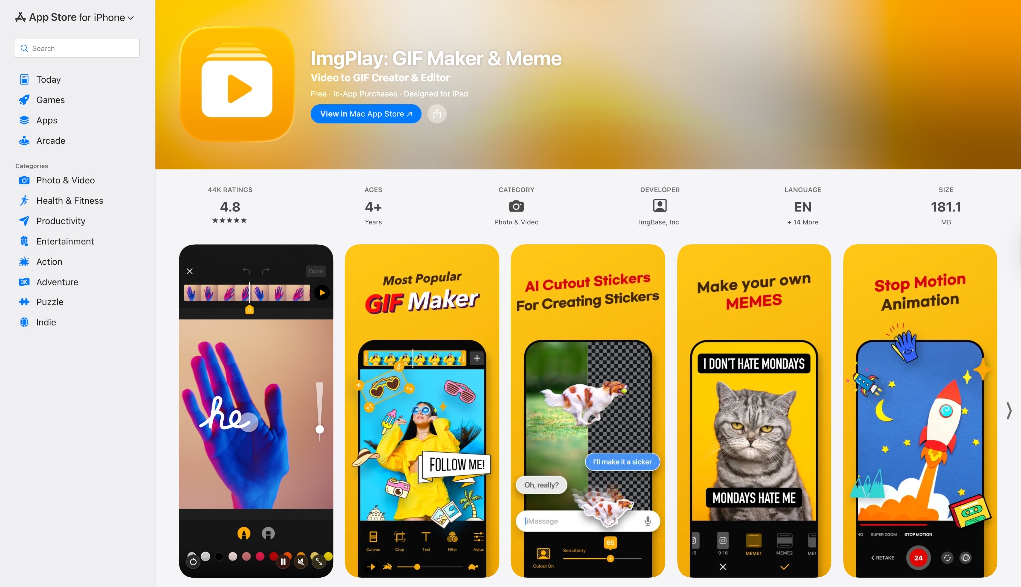 imgplay gif maker interface
