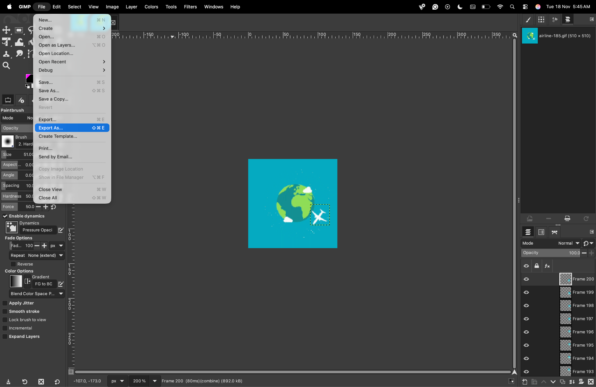 export as then export