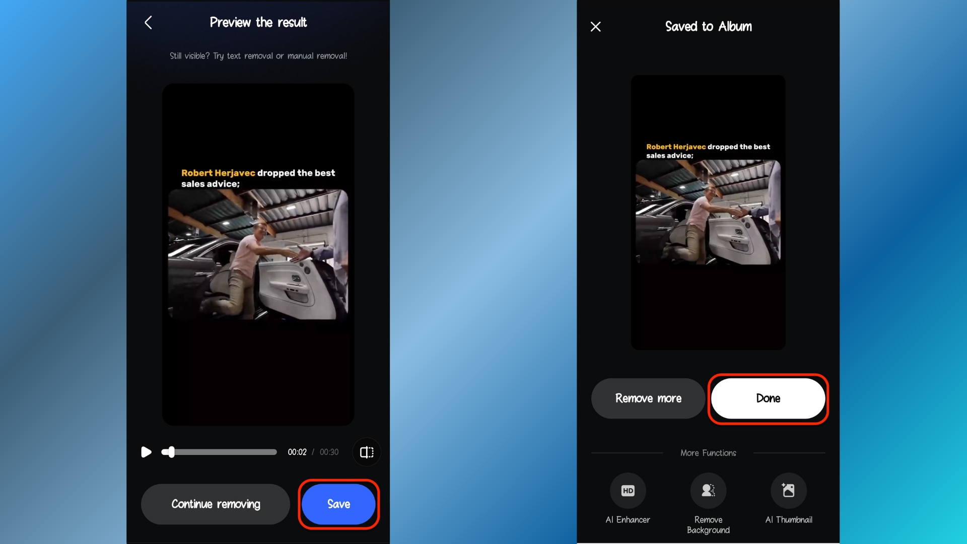 save watermark removed reel to album