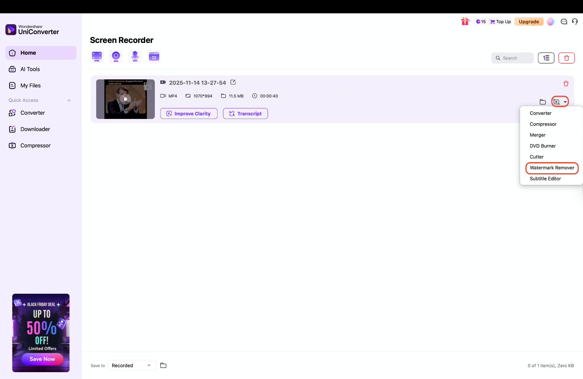 select the watermark remover