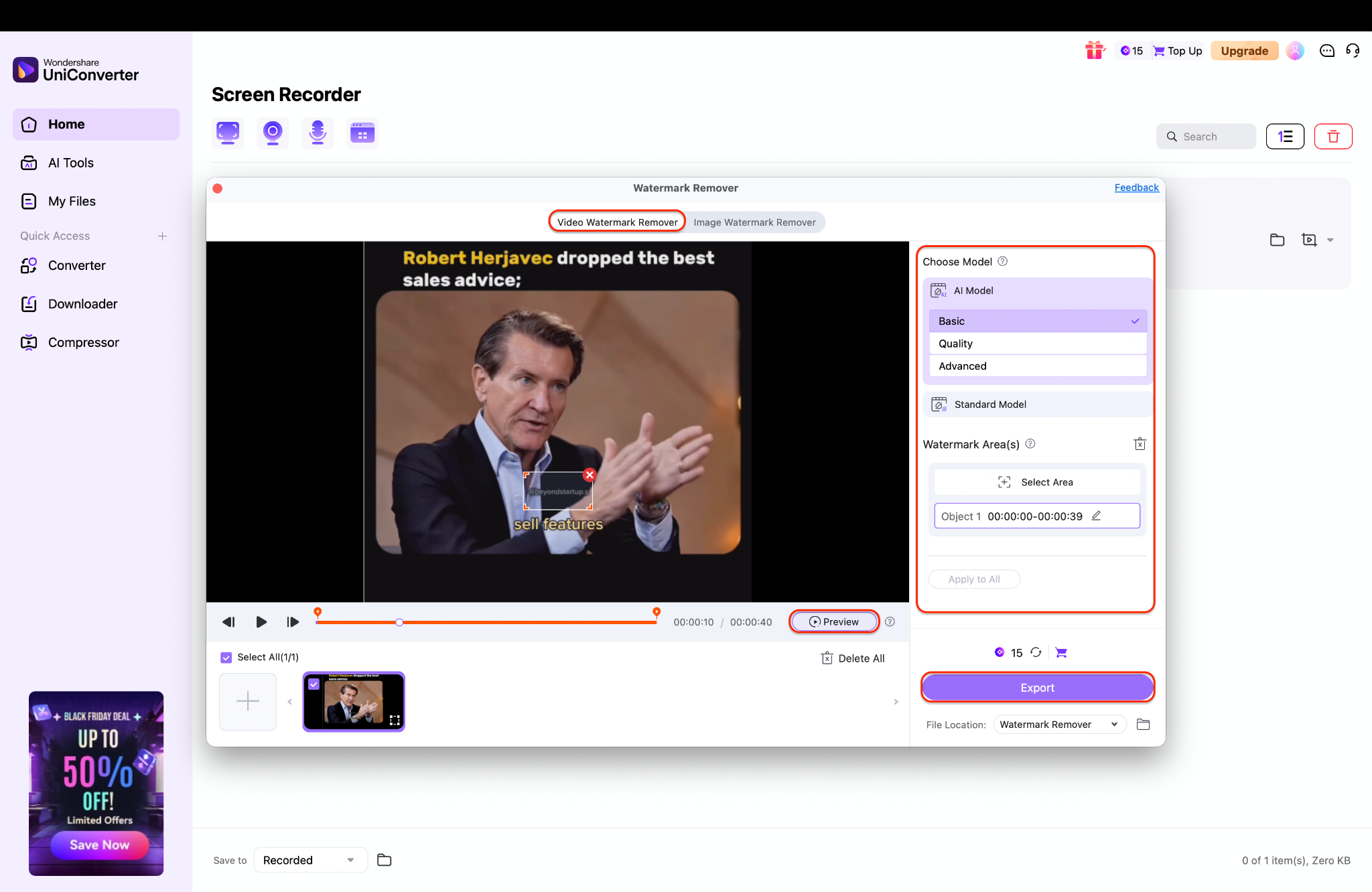 export your watermark removed ig reel