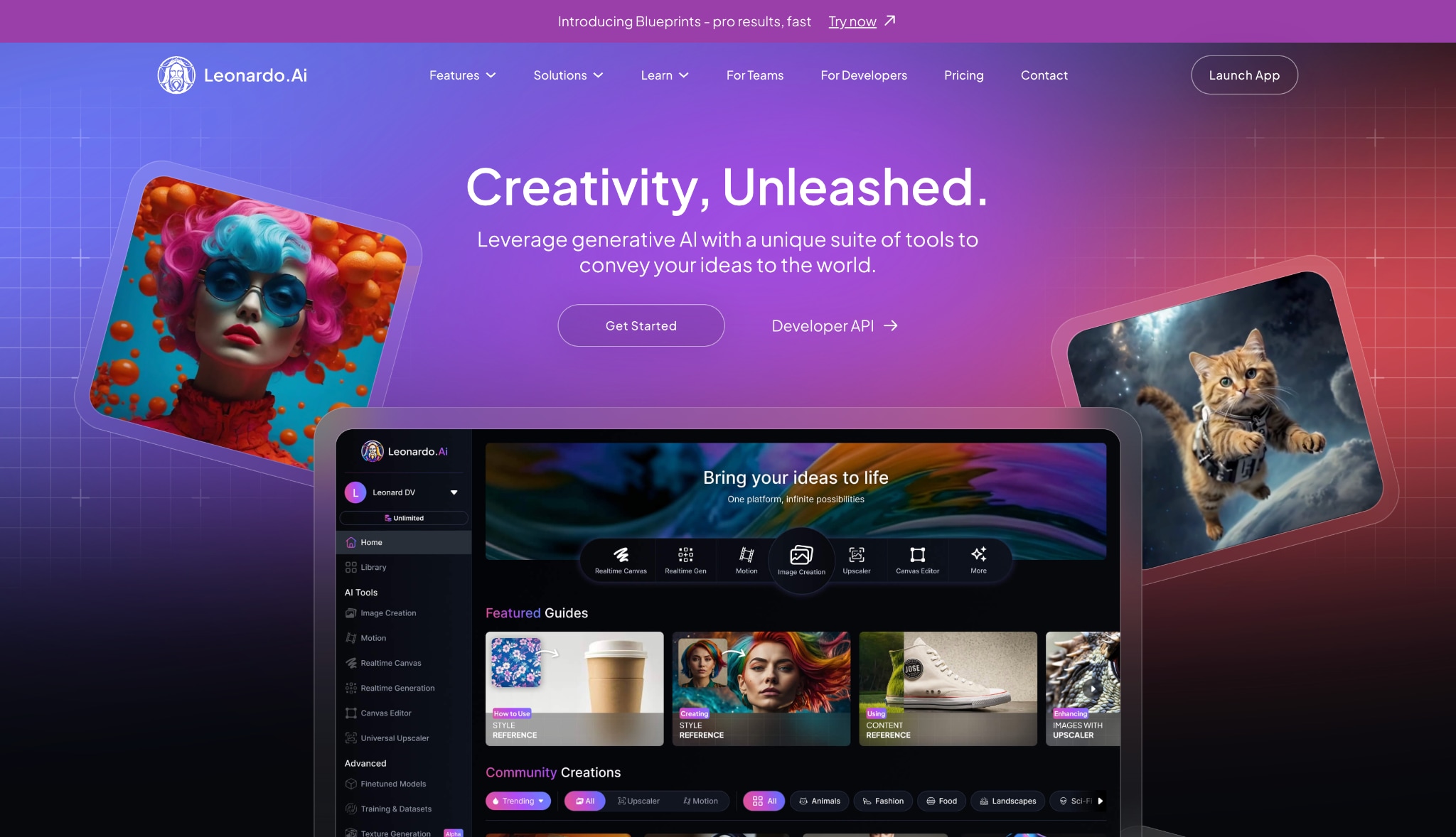 leonardo ai homepage