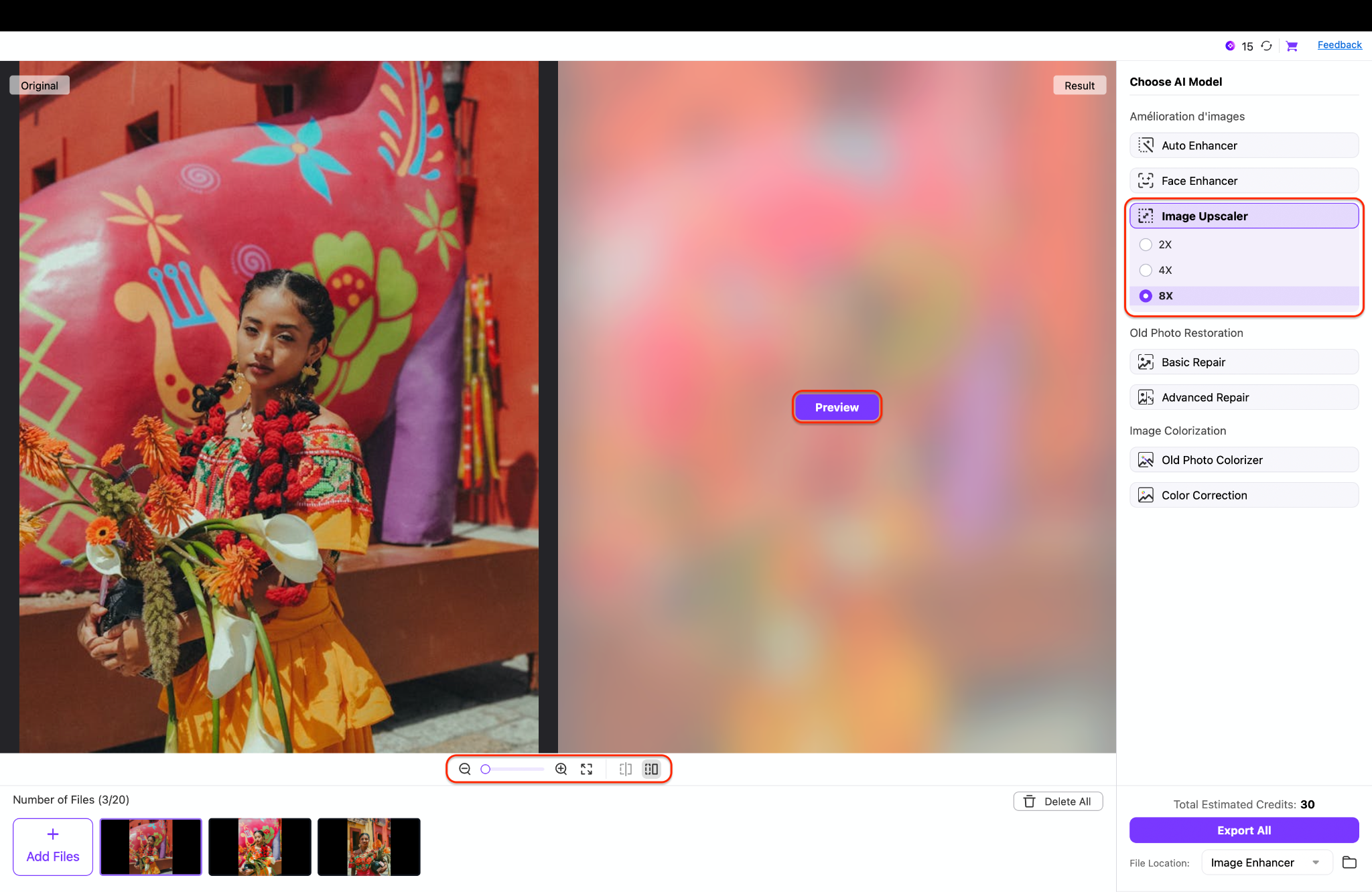 choose ai model and select multiplier