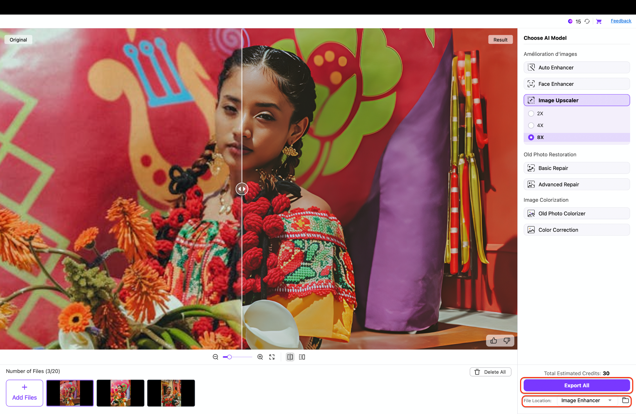 batch export your enlarged images