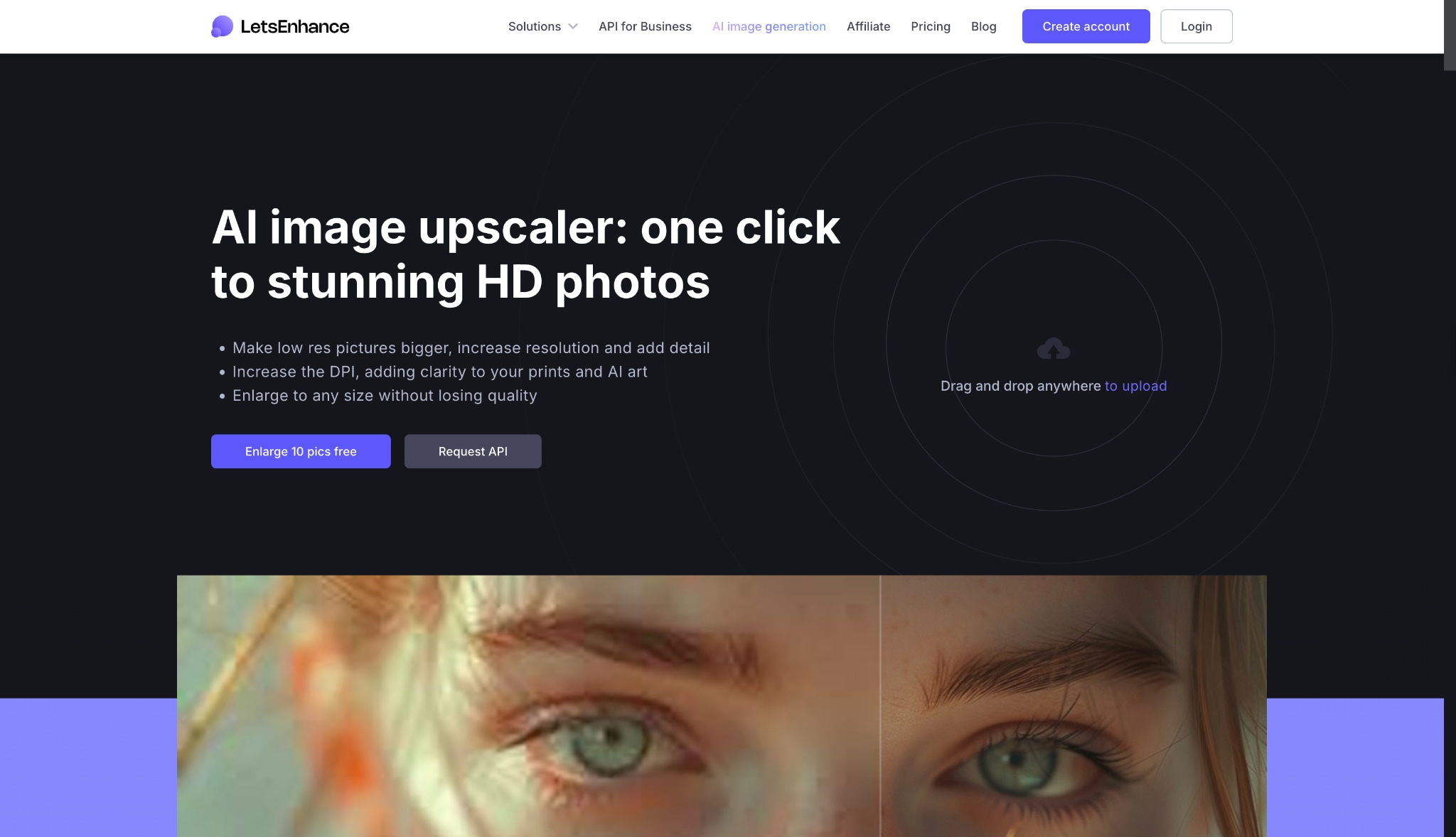 letsenhance interface