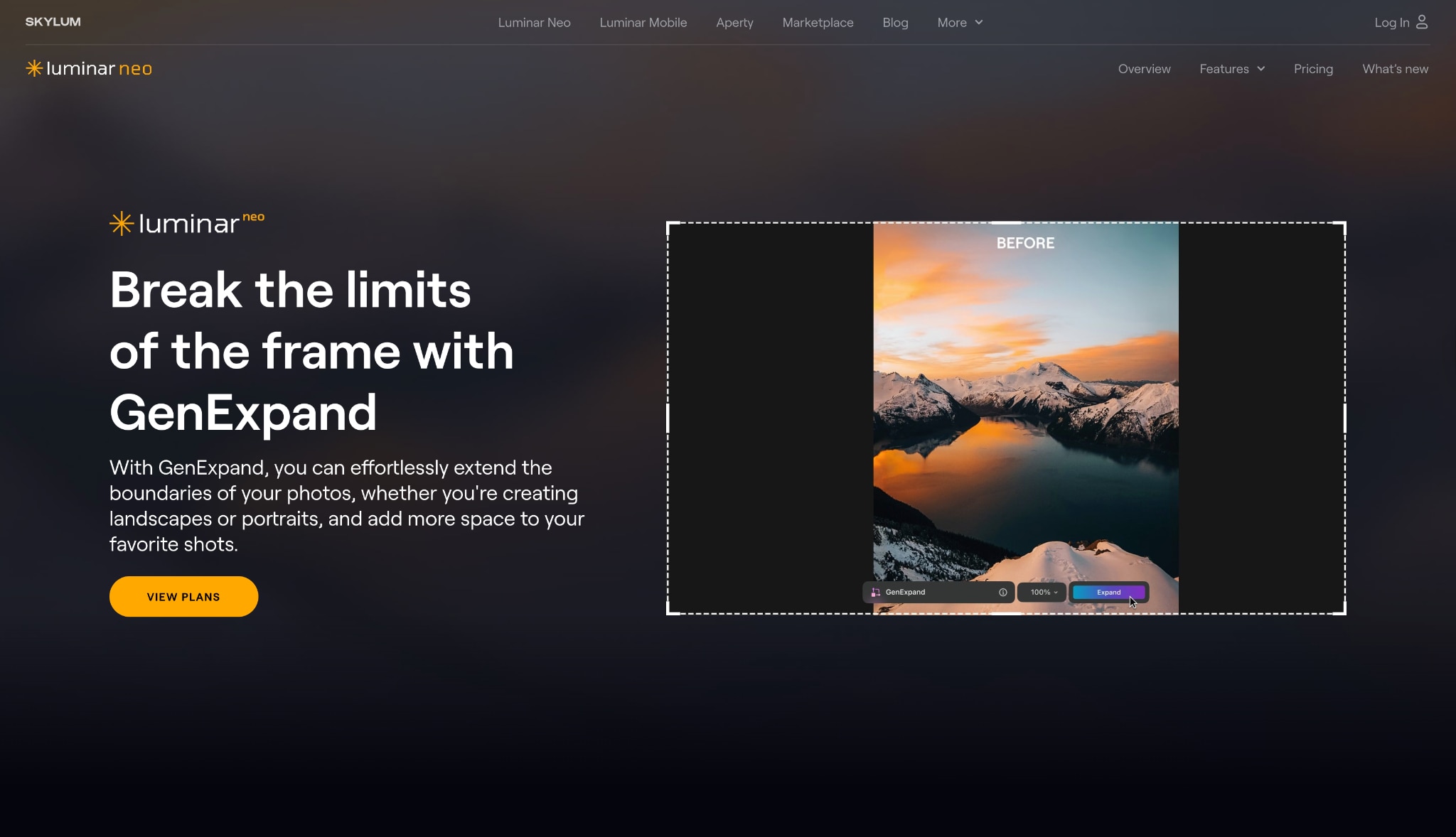 luminar neo homepage