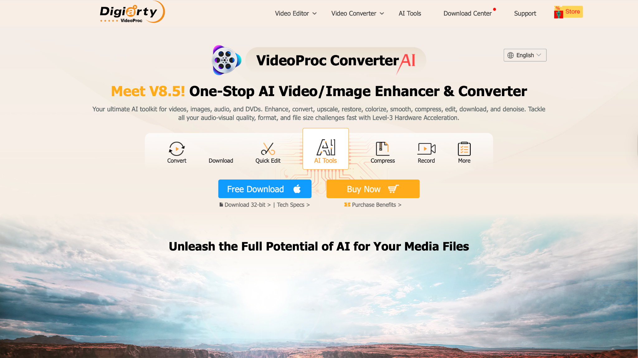 videoproc converter ai interface