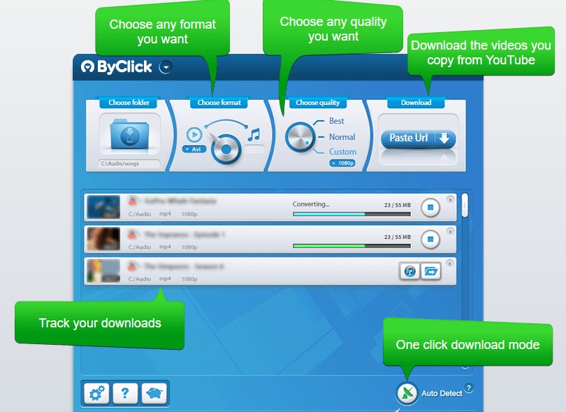 byclick downloader interface