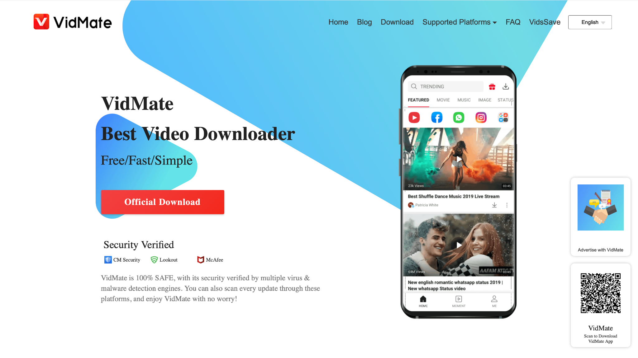 vidmate interface