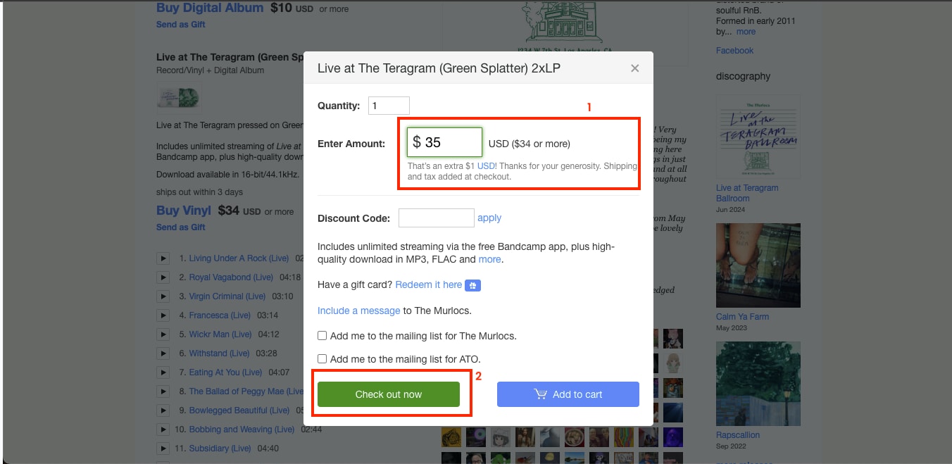 bandcamp make payment
