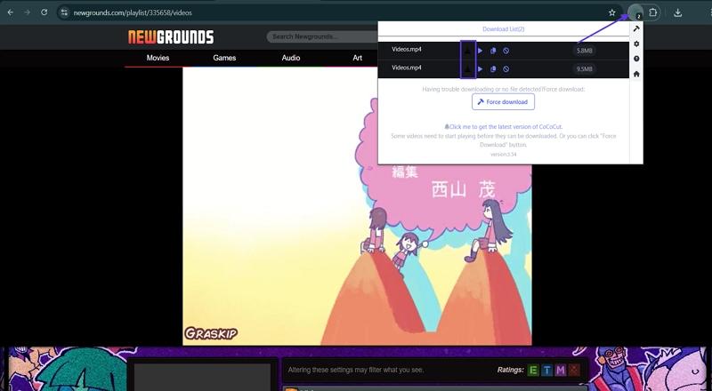 get coconut extension download newgrounds videos