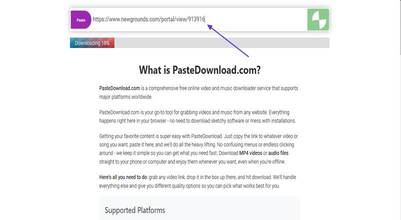 search videos pastedownload online tool