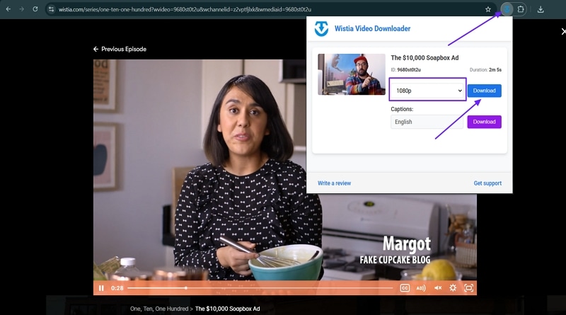install wistia video downloader extension