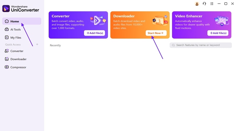 access uniconverter downloader tool