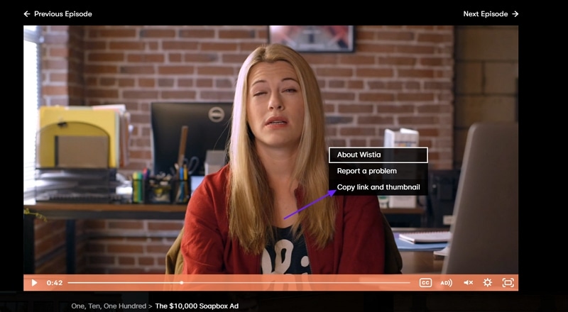 copy wistia video url