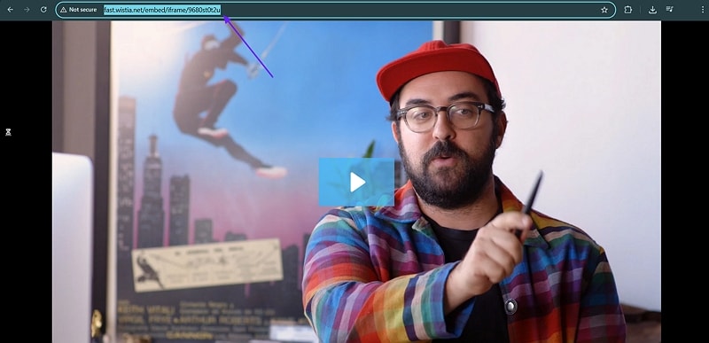 open wistia video with code